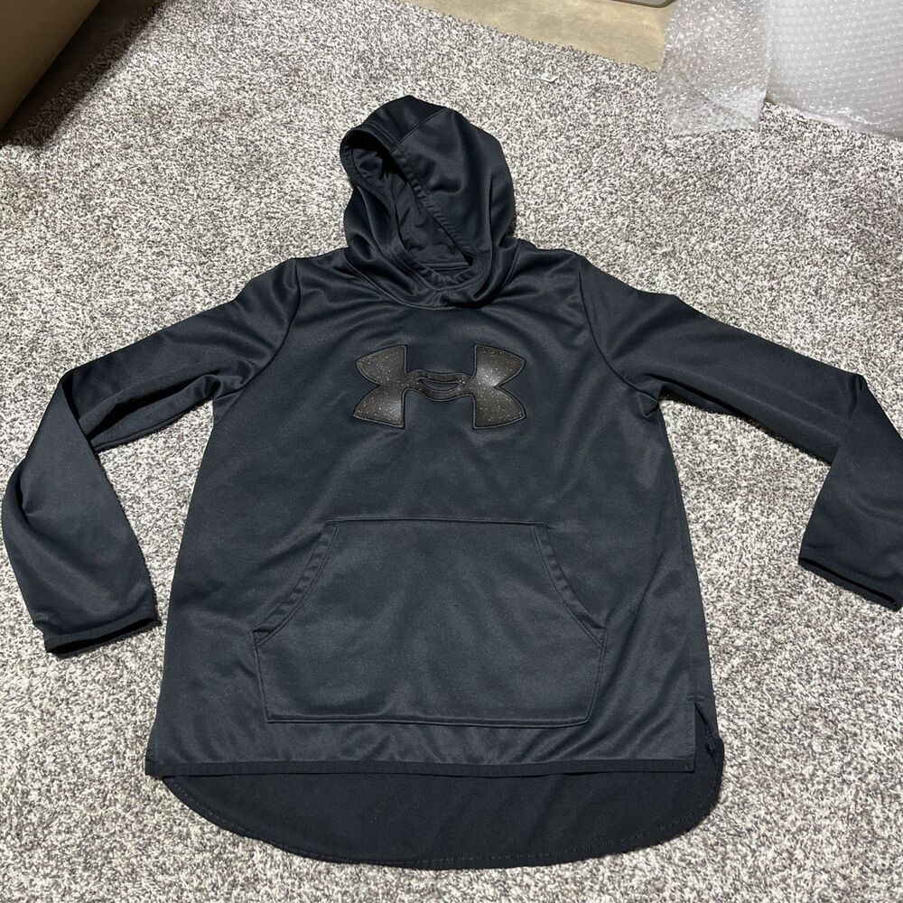 Girls Youth XLarge Black W Sparkle Under Armour Hoodie Loose Fit See Note